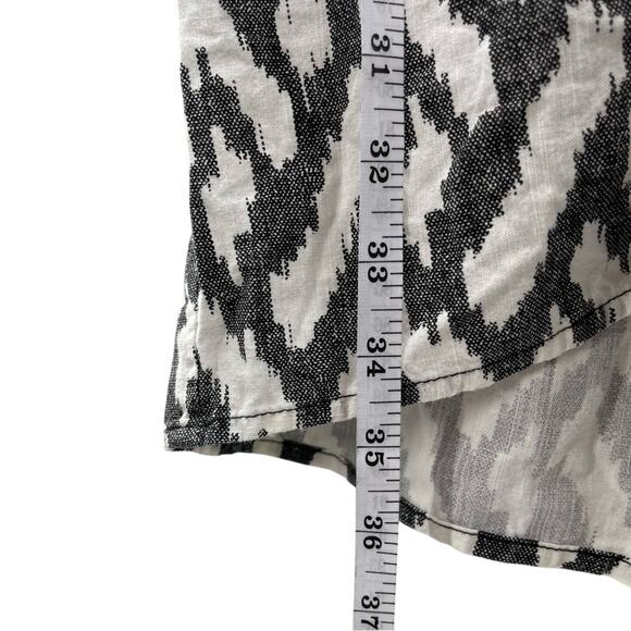 J. Crew Tie Waist Linen Blend Ikat Print Lightweight V-neck Romper Size XL - Picture 12 of 16
